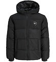 Jack & Jones Dynejakke - JjMaze - Black/WHITE LOGO