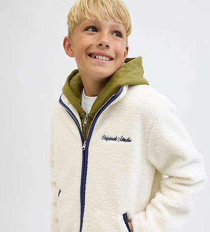 Jack & Jones Fleecejakke - Teddy - JorNorrebro - Cloud Dancer/Oc