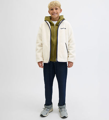 Jack & Jones Fleecejakke - Teddy - JorNorrebro - Cloud Dancer/Oc