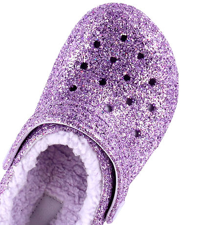 Crocs Sandaler m. For - Classic Lined Chunky Glitter - Purple Mo