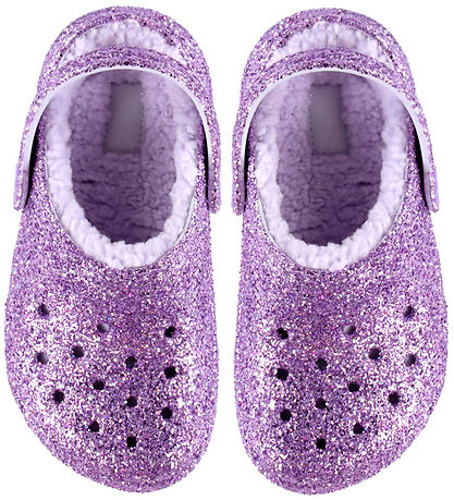 Crocs Sandaler m. For - Classic Lined Chunky Glitter - Purple Mo