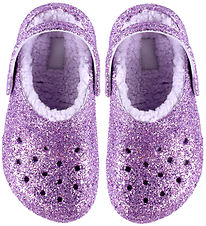 Crocs Sandaler m. For - Classic Lined Chunky Glitter - Purple Mo
