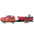 Siku Car w. Boat - Land Rover Defender w. Boat - Red/Yellow