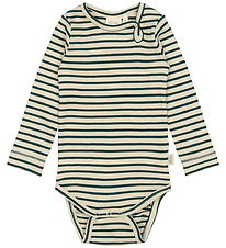 Petit Piao Body l/æ - Rib - Modal - Dark Sea/Off White