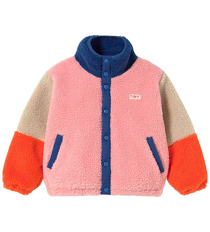 Tiny Cottons Fleecejakke - Color Block Polar - Mørkeblå