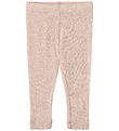 Wheat Leggings - Uld/Silke - Agi - Pale Lilac m. Hulmønster
