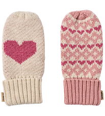 Wheat Luffer - Uld - Jacquard - Haansi - Rose m. Hjerter