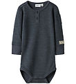 Name It Bodysuit l/s - Wool/Viscose - NbmWyla - Ombre Blue