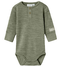 Name It Bodysuit l/s - Wool/Viscose - NbmWyla - Dried Sage