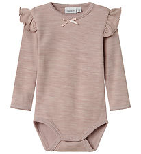 Name It Bodysuit l/s - Wool/Viscose - NbfWyla - Shadow Gray