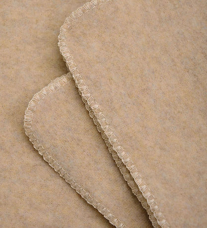Huttelihut Tæppe - Uldfleece - 85x85 cm - Camel Melange