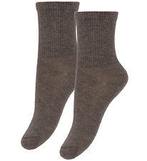 Minymo Strømper - 2-pak - Chestnut Melange