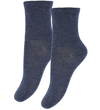 Minymo Strømper - 2-pak - Blue Nights Melange