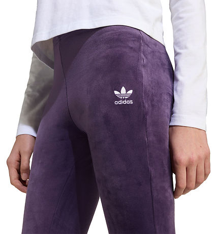 adidas Originals Velourbukser - Aurora Plum/Hvid