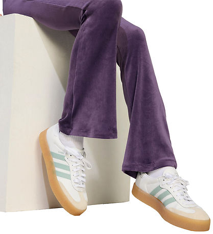 adidas Originals Velourbukser - Aurora Plum/Hvid