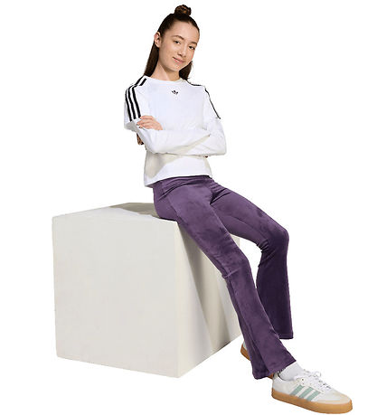 adidas Originals Velourbukser - Aurora Plum/Hvid