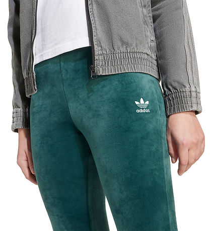 adidas Originals Velourbukser - Aurora Ivy/Hvid
