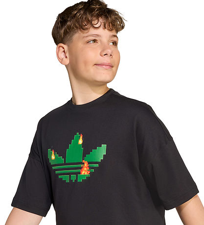 adidas Originals T-shirt - Sort m. Minecraft
