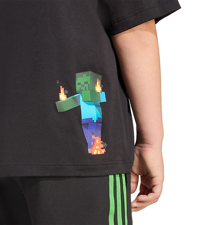 adidas Originals T-shirt - Sort m. Minecraft