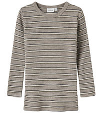 Name It Bluse - Uld - Rib - NmmWomi - Satellite/Stripes