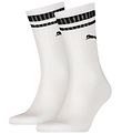 Puma Strømper - Regular Crew - 2-pak - Hvid m. Sorte Striber
