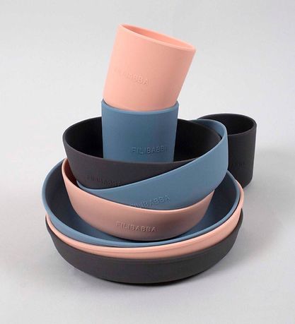 Filibabba Skål - 2-pak - Silikone - Powder Blue