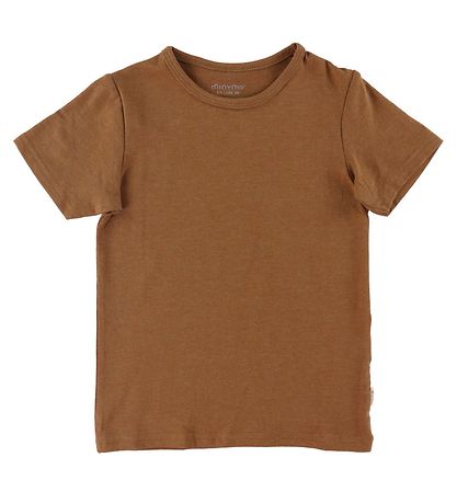 Minymo T-shirt - 2-pak - Hvid/Grønstribet/Toffee