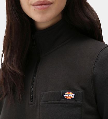 Dickies Sweatshirt m. Lynlås - Oakport Quarter Zip - Sort