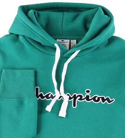 Champion Fashion Hættetrøje - Grøn m. Logo