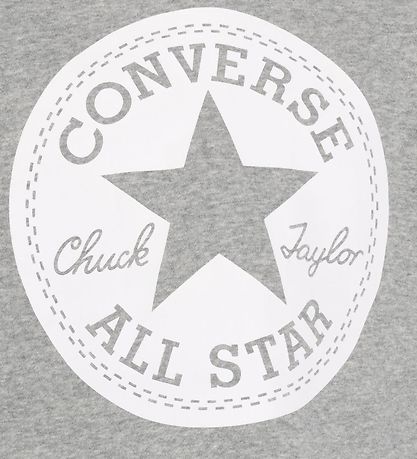 Converse Hættetrøje - Cropped - Grey Heather m. Logo