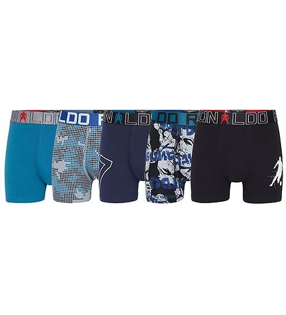 CR7 Boxershorts - 5-pak - Navy/Gråmeleret/Petroleum m. Mønst