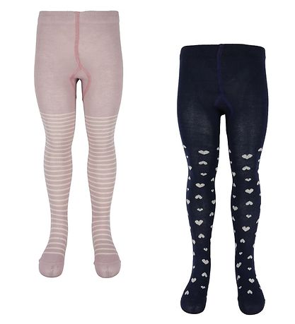 Minymo Baby Strømpebukser - 2-Pak - Violet Ice