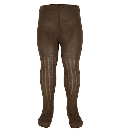 Minymo Strømpebukser - 2-Pak - Rib - Bambus - Cocoa Brown