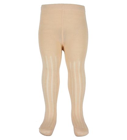 Minymo Strømpebukser - 2-Pak - Bambus - Rib - Off White