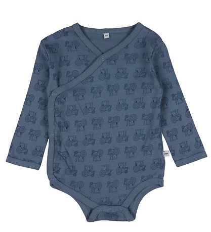 Pippi Baby Slå-om Bodyer l/æ - 4-pak - Blue Mirage