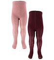 Minymo Strømpebukser - Uld - Rib - 2-Pak - Burnished Lilac
