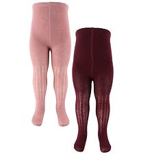 Minymo Strømpebukser - Uld - Rib - 2-Pak - Burnished Lilac