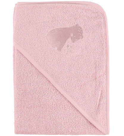 Nørgaard Madsens Babyhåndklæde - 75x75 cm. - Light Rose m. Bamse