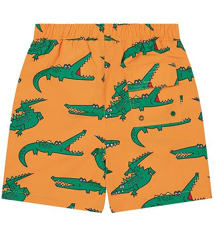 Stella McCartney Kids Badeshorts - Orange/Grøn m. Krokodiller