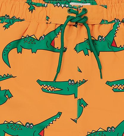 Stella McCartney Kids Badeshorts - Orange/Grøn m. Krokodiller