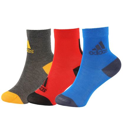 adidas Performance Strømper - 3-Pak - Red/Dark Grey/Blue