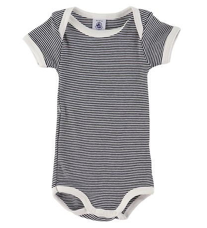 Petit Bateau Bodyer k/æ - 3-pak - Hvid/Navystribet