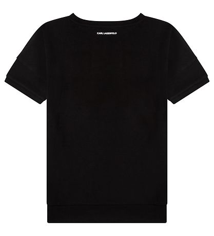 Karl Lagerfeld Kjole - Fire - Sort m. Tekst