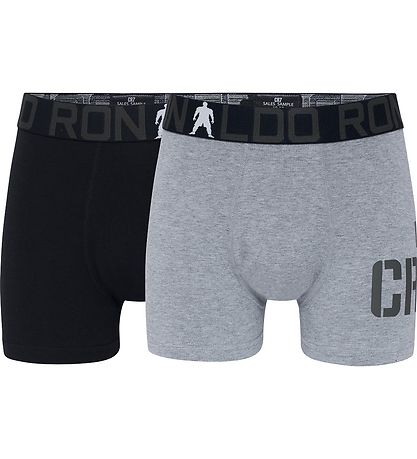 Ronaldo boxershorts - 2-pak - Bambus - Grå/Sort