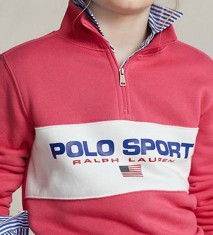 Polo Ralph Lauren Sweatshirt m. Lynlås - Polo Sport - Pink m. Pr