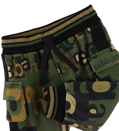 Dolce & Gabbana Sweatpants - Reborn To Live - Armygrøn m. Print