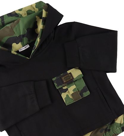 Dolce & Gabbana Hættetrøje - Reborn To Live - Sort/Camouflage
