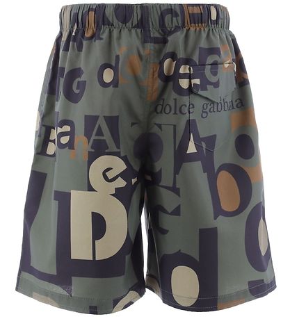 Dolce & Gabbana Badeshorts - Reborn To Live - Armygrøn m. Print