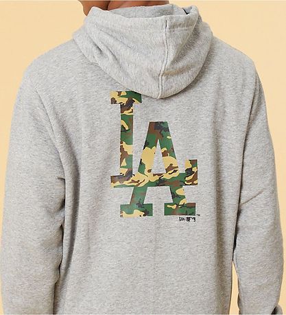New Era Hættetrøje - Los Angeles Dodgers - Gråmeleret