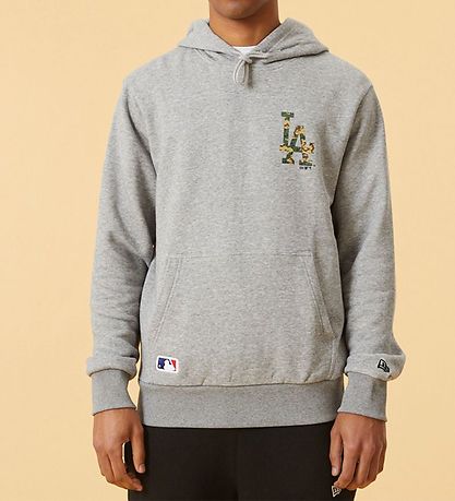 New Era Hættetrøje - Los Angeles Dodgers - Gråmeleret